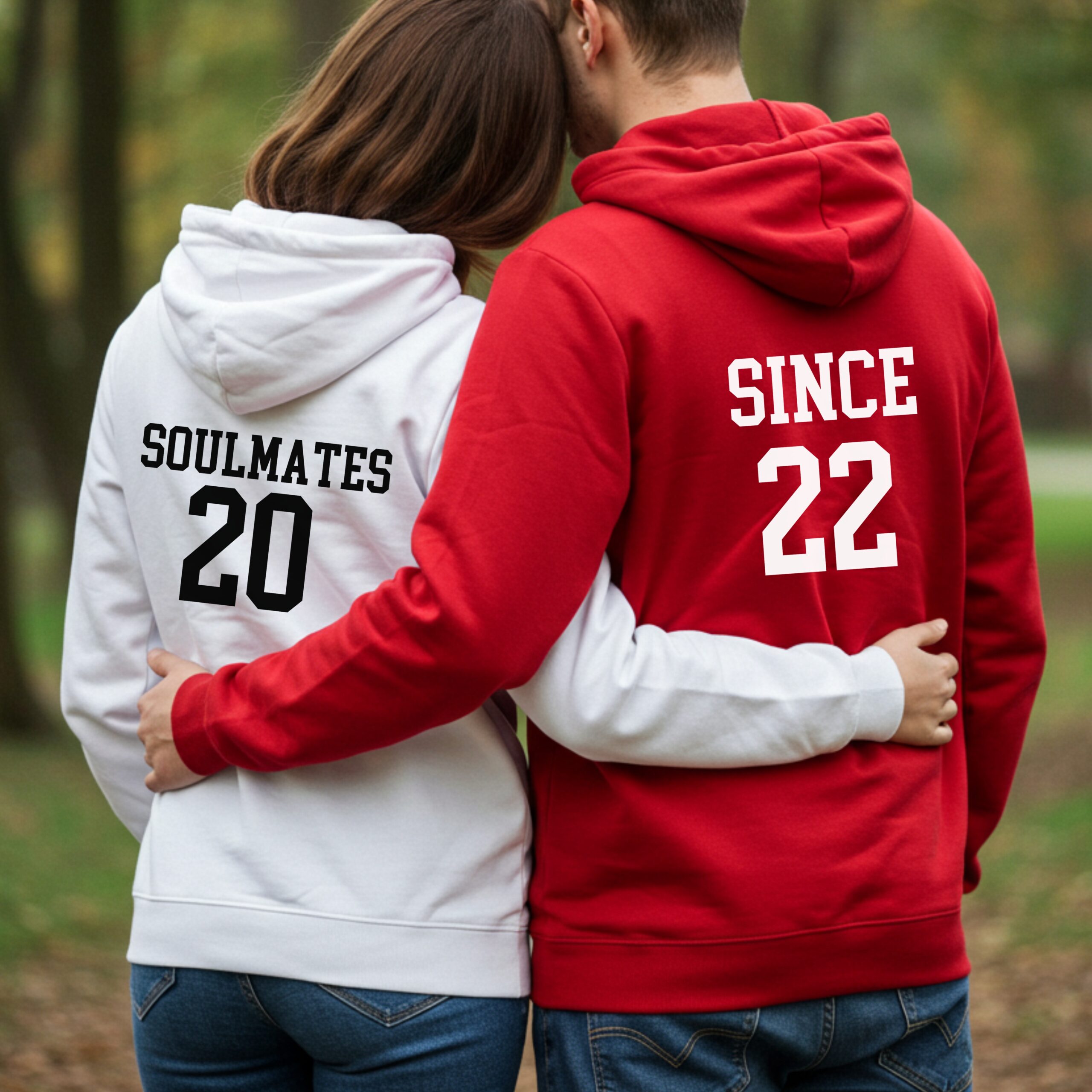 Custom couple hoodie with date