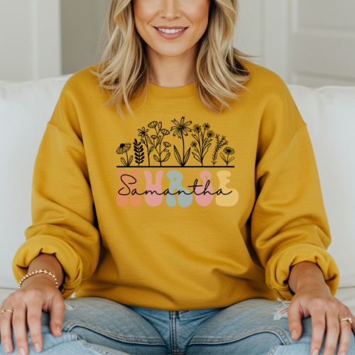 custom nurse gold sweatshirt for women