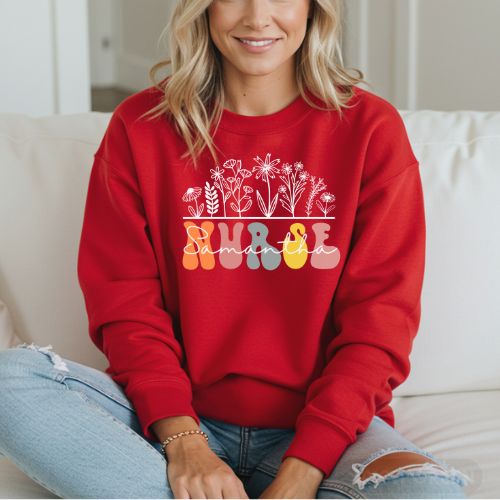 custom nurse red sweatshirt for women